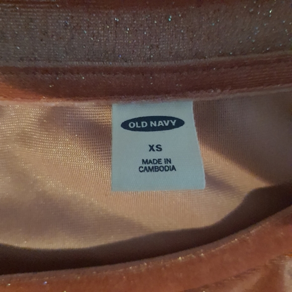 Women's Old Navy Women's Top XS Pink Velvet Glitter - Picture 5 of 9